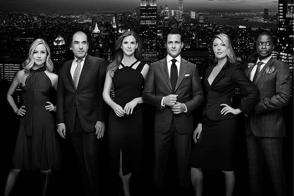 suits Elenco da série Suits em preto e branco